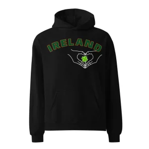 Ireland Heart Hoodie – Woven with the Spirit of Home 🇮🇪 Unisex oversized hoodie