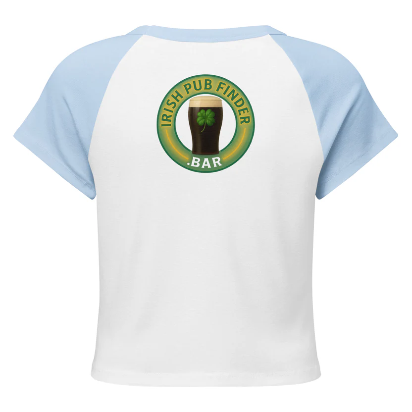 "If I’ve Ever Offended You” Women’s Irish micro rib raglan baby tee Tee – Leprechaun Pint Edition - Image 3