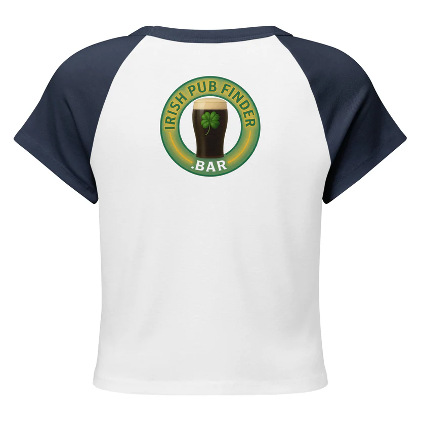 "If I’ve Ever Offended You” Women’s Irish micro rib raglan baby tee Tee – Leprechaun Pint Edition - Image 4