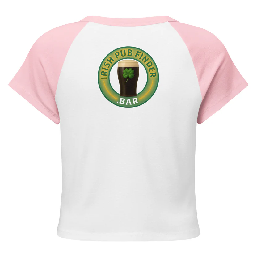 "If I’ve Ever Offended You” Women’s Irish micro rib raglan baby tee Tee – Leprechaun Pint Edition - Image 5