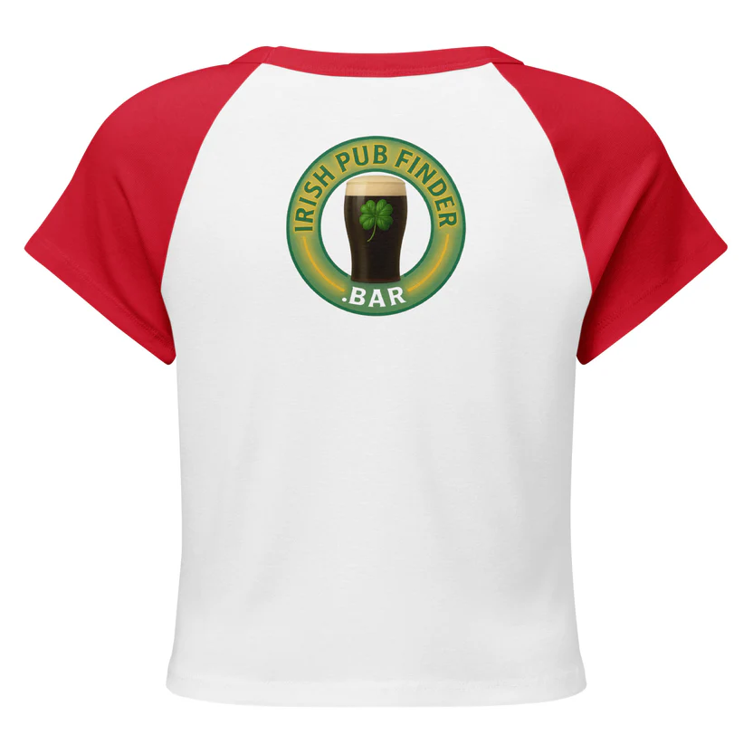 "If I’ve Ever Offended You” Women’s Irish micro rib raglan baby tee Tee – Leprechaun Pint Edition - Image 2